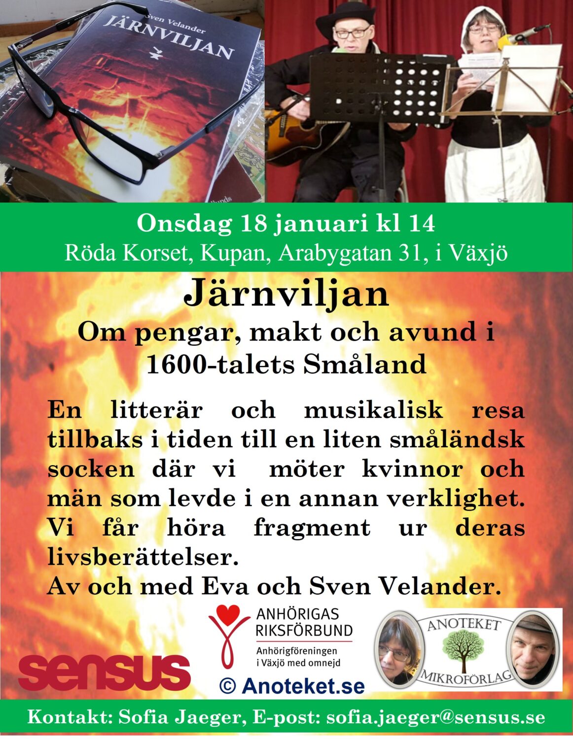 FULLBOKAD! Järnviljan miniturné – Anhalt 1 på ons 18 jan i Växjö