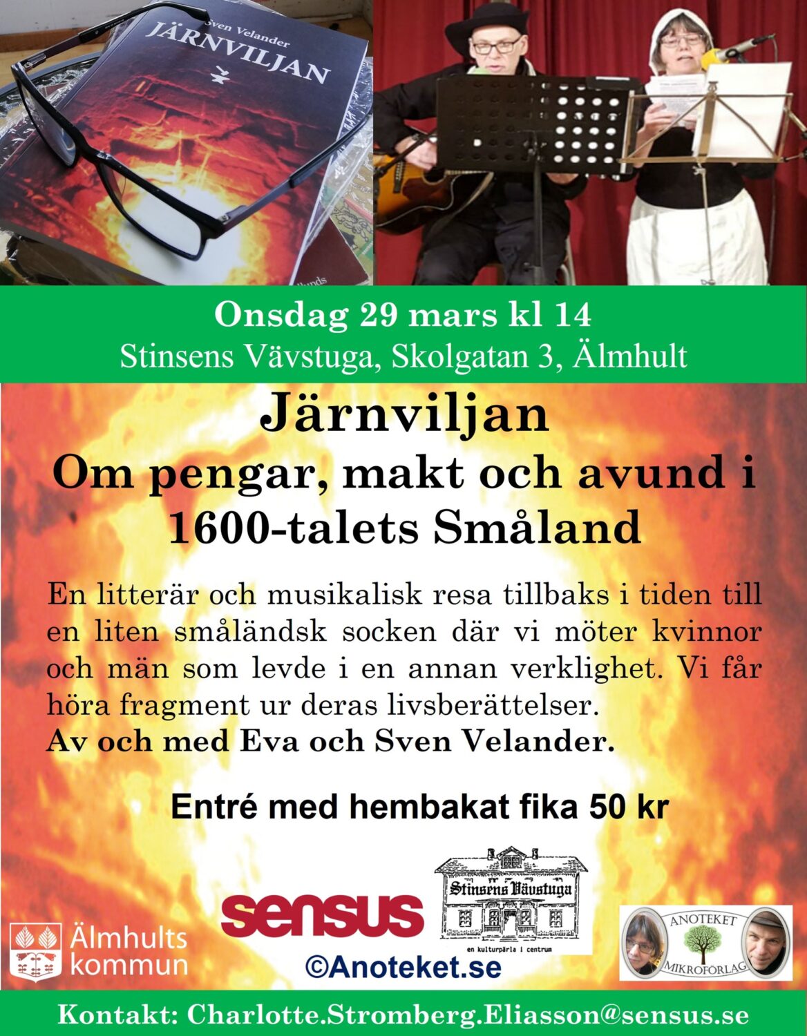 Järnviljan miniturné – Anhalt 3 på ons 29 mars Stinsens i Älmhult