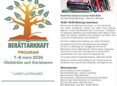 Anoteket har bokbord på Blekinge bokmässa i Olofström 7 mars