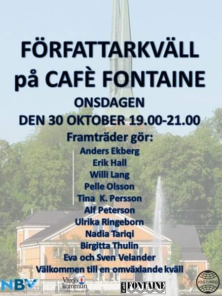 Punkpoesi för trasiga själar på Författarkväll Ord i Kronoberg 30 oktober kl 19-21